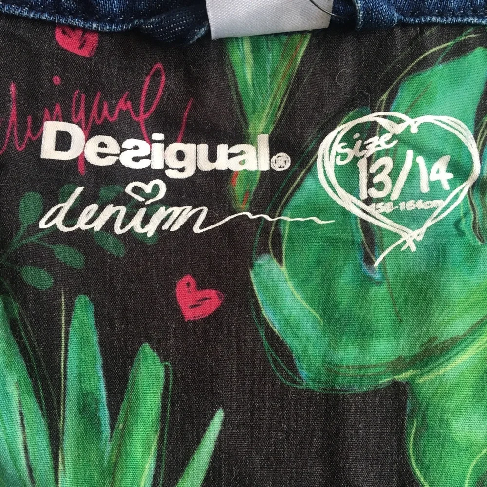 Desigual Girls Chaq Puqui Denim Jacket Size 13/14